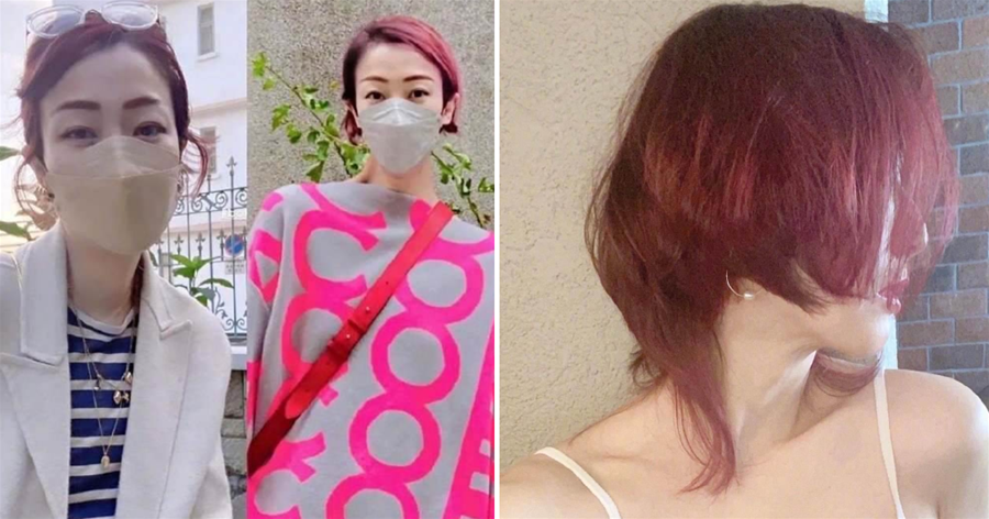 鄭秀文曬髮型自拍，紅色水母頭時尚感十足，49歲不見衰老痕跡
