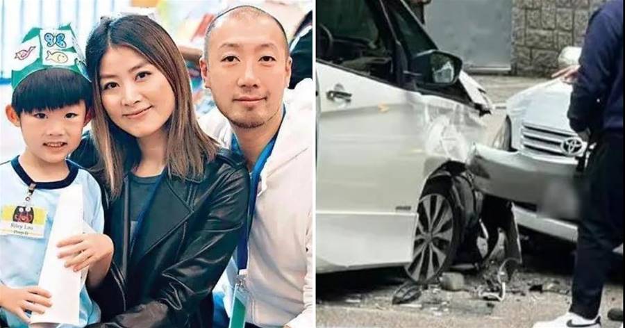 愿平安！港星陳慧琳與13歲兒山間遇交通事故，埃爾法車頭被撞稀碎，一地狼藉