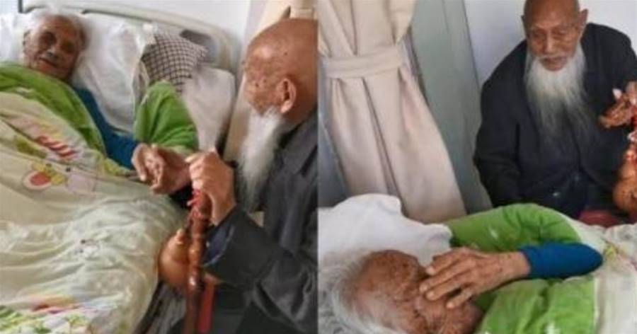 一別或許就是一輩子！104歲哥哥趕來看「97歲重病妹妹」！ 妹妹哭著握哥哥的手：是最後一次見了吧