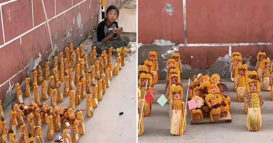 8歲鄰居妹妹的玉米創作：鎧甲「玉米大軍」驚豔全網！
